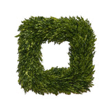 Fig and Dove Square Boxwood Wreath 18"