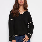 Embroidered Ribbed Sweater