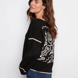 Embroidered Ribbed Sweater