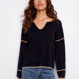 Embroidered Ribbed Sweater