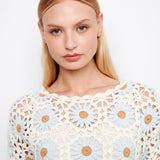 Tori Crochet Flower Sweater