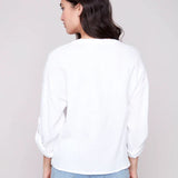 Twist Front Long Sleeve Crewneck