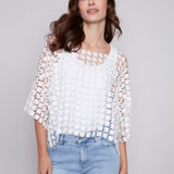 Textured Crochet Flower Top