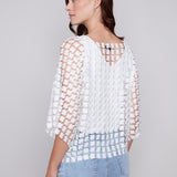 Textured Crochet Flower Top