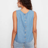 Tencel Sleeveless Scalloped Top