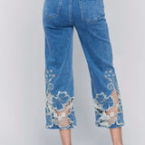 Crop Jeans w/Laser Cut Hem