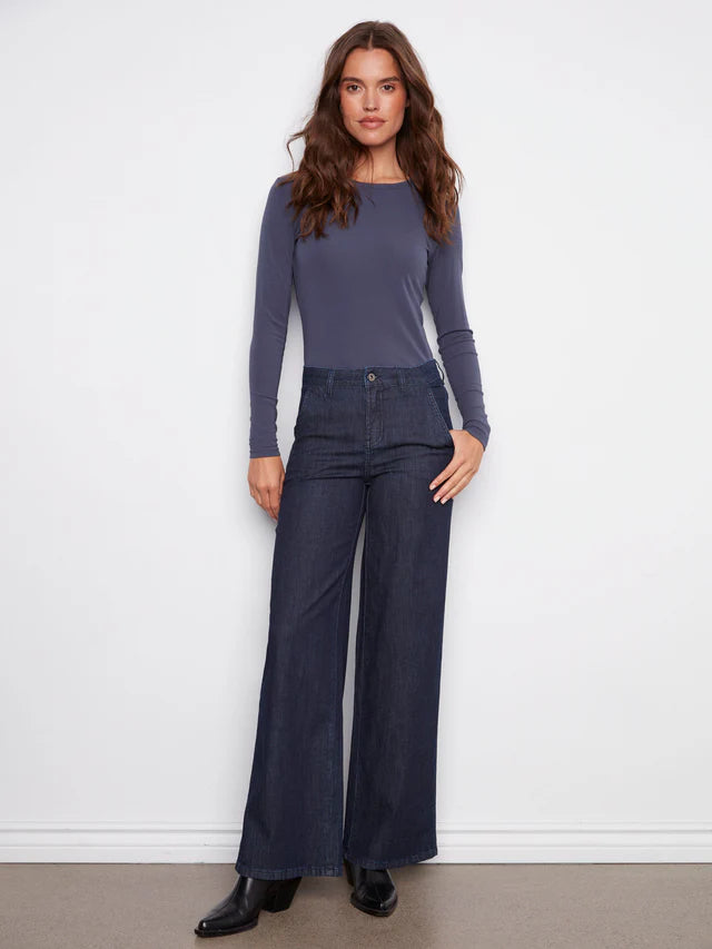 Wide Leg Stretch Jeans