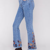Heather Floral Flare Pants