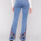 Heather Floral Flare Pants