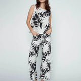 Leaflet Wide Leg Cropped Pant