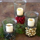 Glass Candle Cylinders with Rustic Insert \ Large-KAL