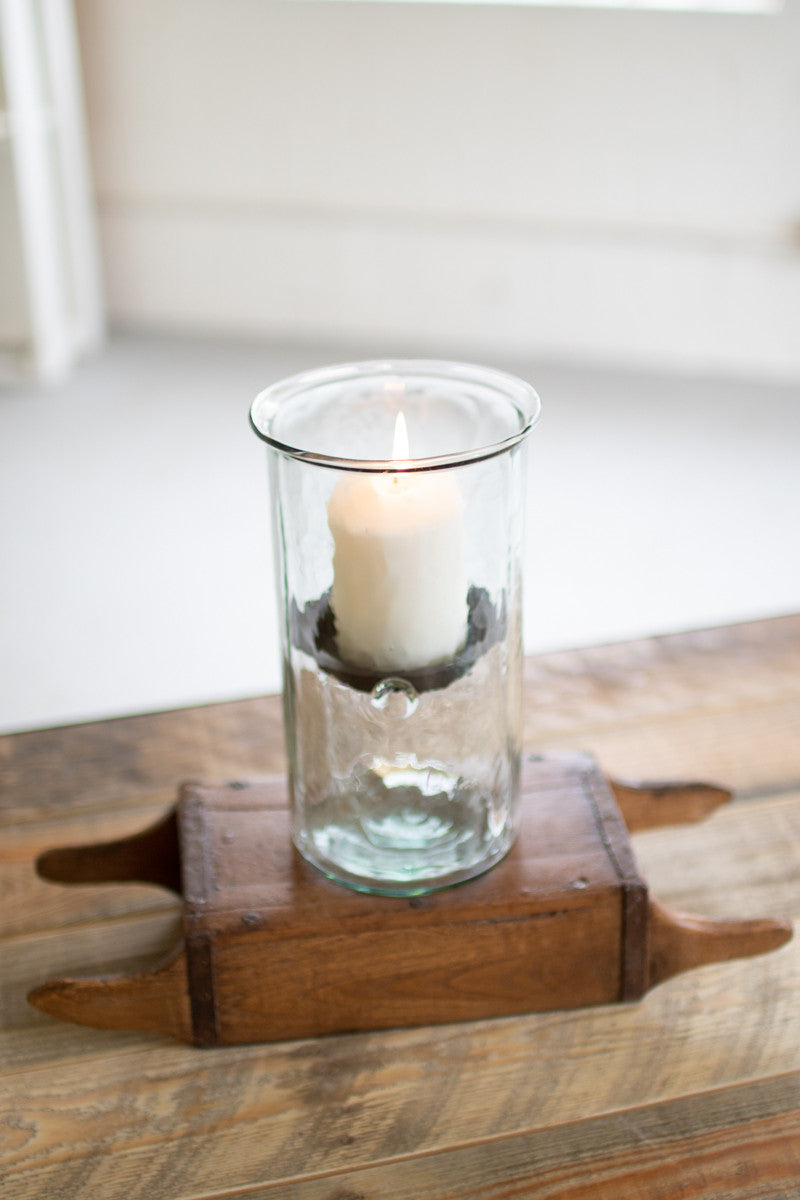 Glass Candle Cylinders with Rustic Insert \ Medium