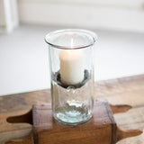 Glass Candle Cylinders with Rustic Insert \ Medium