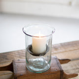 Glass Candle Cylinders with Rustic Insert \ Small