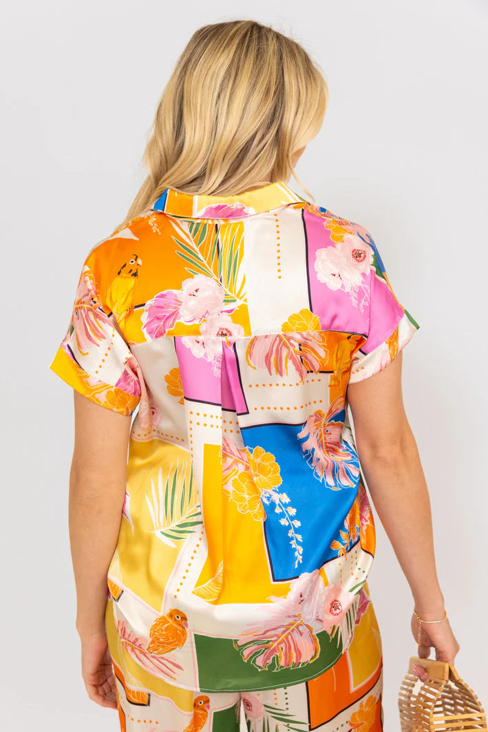 Tropical Button Up Top
