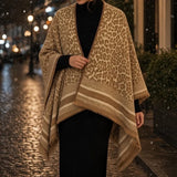 Animal Print With Fringe Shawl