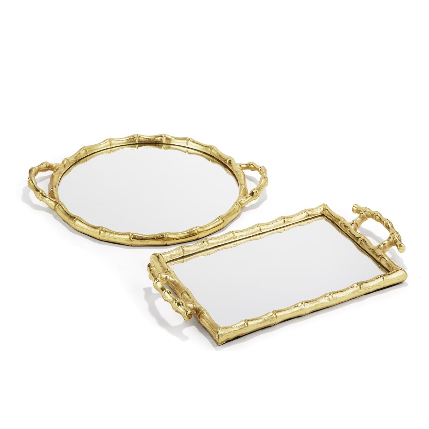 Assort Bamboo Mirror Tray-TWO