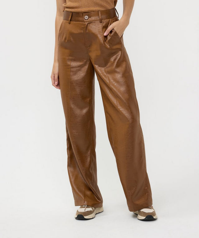 Metallic Crinkle Trousers