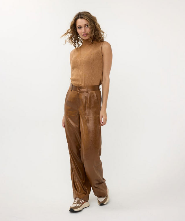 Metallic Crinkle Trousers