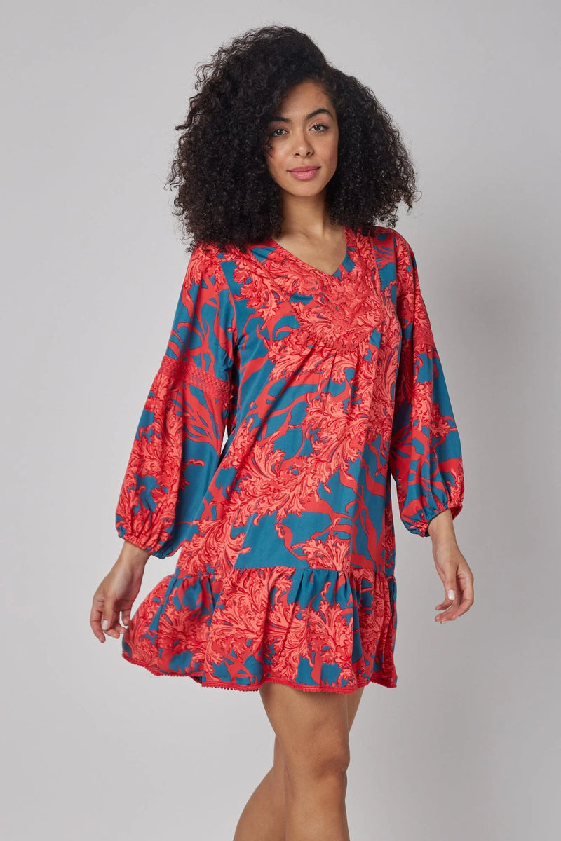 Ilaria Tie Back Puff Sleeve Embroidered Dress – Twisted Sisters!