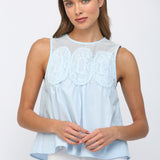 Contrast Mesh Sleeveless Top