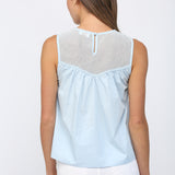 Contrast Mesh Sleeveless Top
