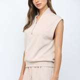 Modal Blend Sleeveless Zip Up Set