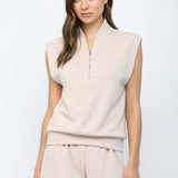 Modal Blend Sleeveless Zip Up Set