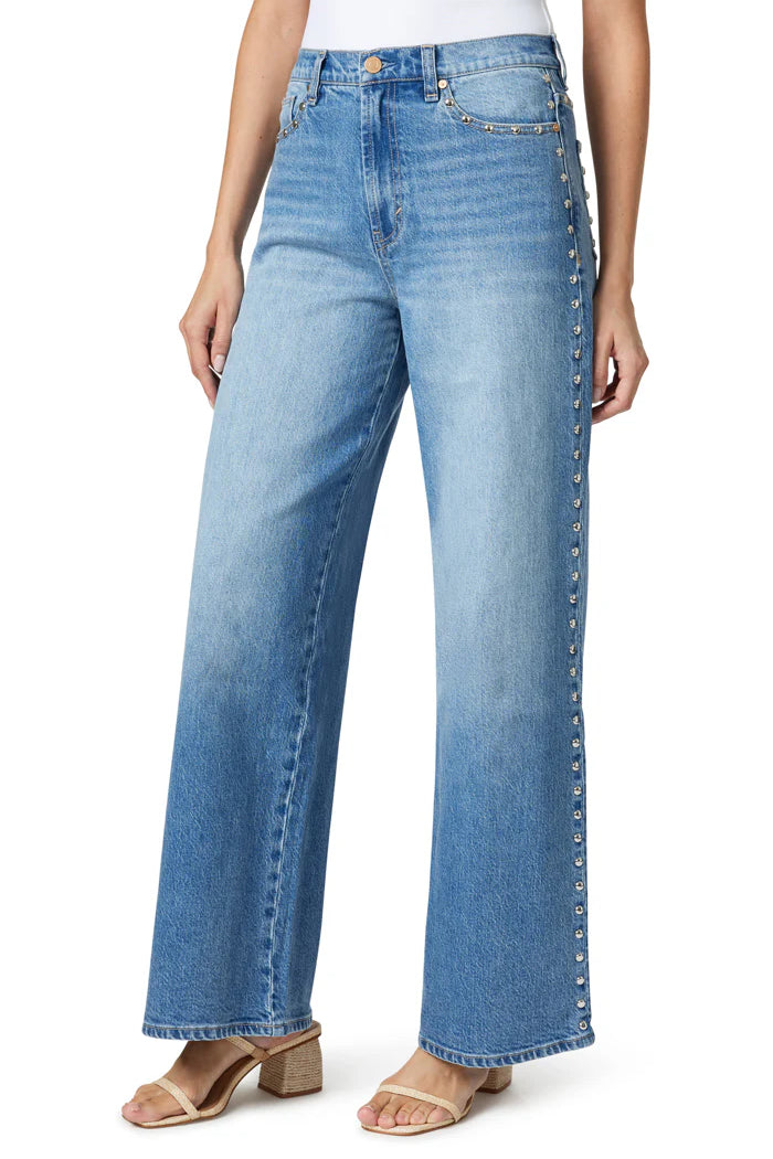 Wide Leg Slouch Jeans w/Studs