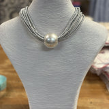 Layered Cord Bead Center Necklace