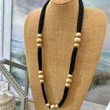 Long Mesh Beaded Necklace