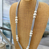 Long Mesh Beaded Necklace