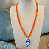 Vibrant Beaded Fish Necklace