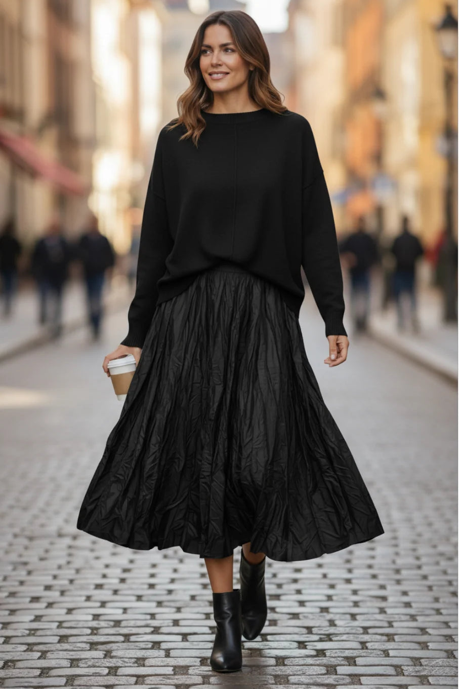 Blaire Crinkle Satin Skirt