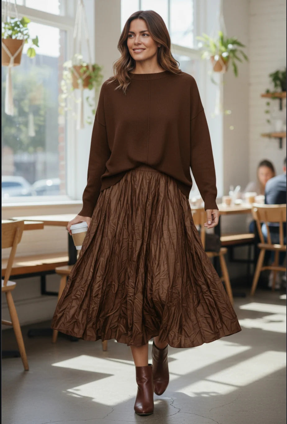 Blaire Crinkle Satin Skirt
