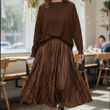 Blaire Crinkle Satin Skirt