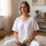 Raw Edge V-neck Top