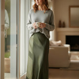 Bianca Bias Cut Satin Skirt