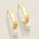 Tumbled Hoop Earrings Pearl