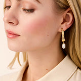 Tumbled Hoop Earrings Pearl