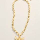 Vintage Bee Chunky Necklace 18"