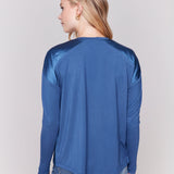 Satin Front Long Sleeve Top