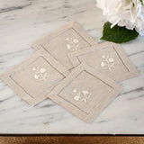 Floret Embroidered Linen Coaster