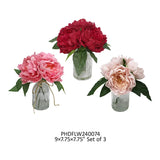 Peonies Set in Clear Vase