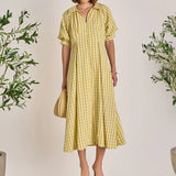 Gingham Puff Sleeve Dress