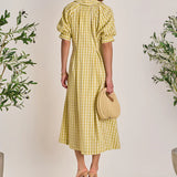 Gingham Puff Sleeve Dress