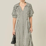 Gingham Puff Sleeve Dress