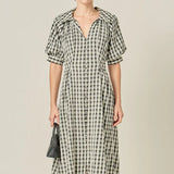 Gingham Puff Sleeve Dress
