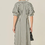 Gingham Puff Sleeve Dress