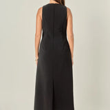 Bow Detailed Sleeveless Midi Dress